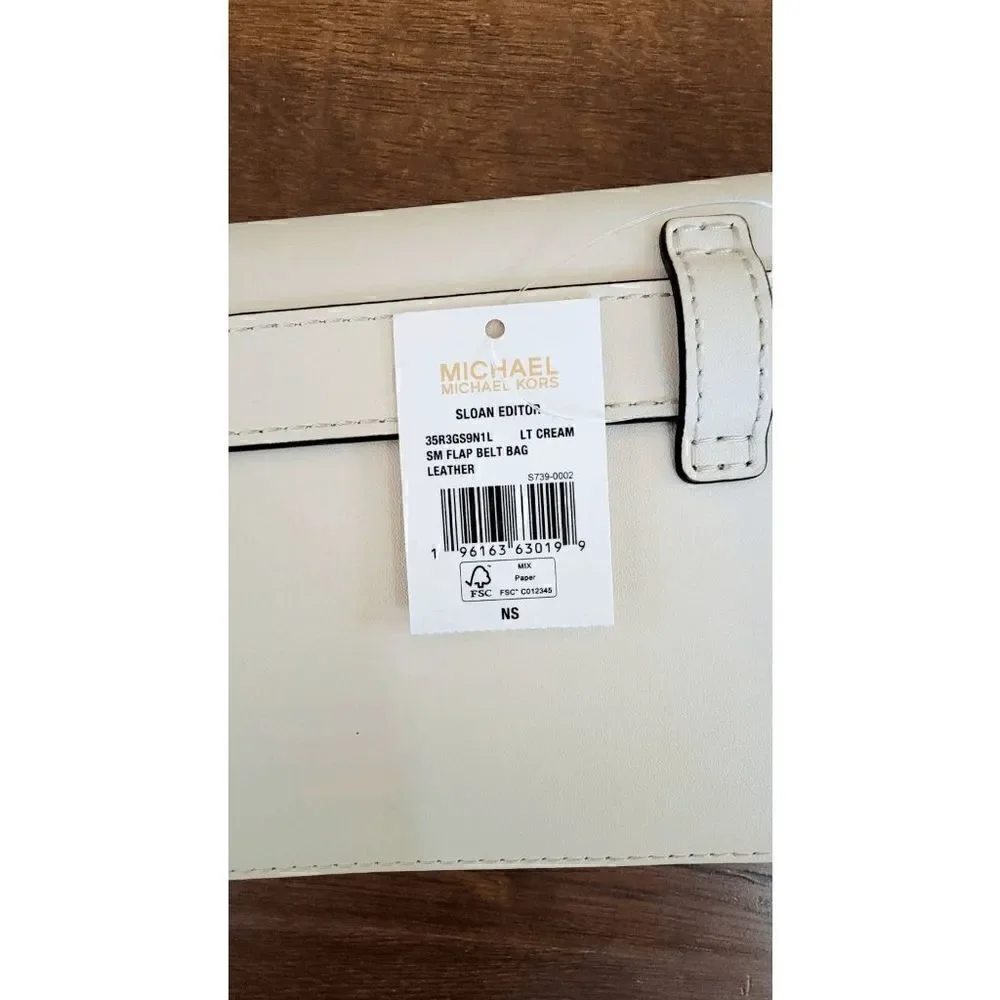 Michael Kors Sloan Editor Leather belt Bag -LT Cream
